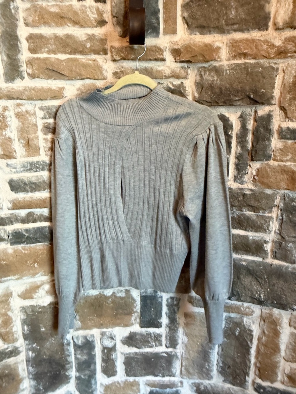 Almost famous Classic Women's Ribbed Mock Neck Sweater - Gray size 3x